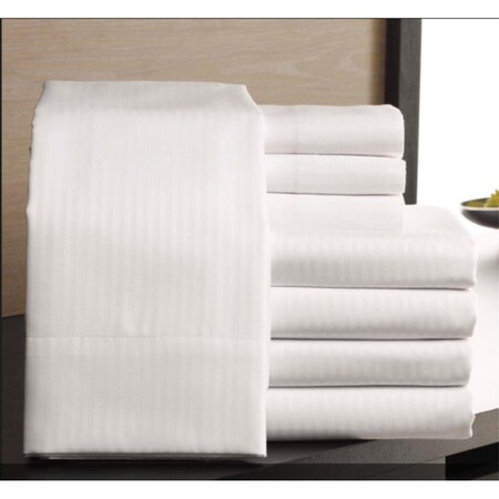 Kd T-250 Satin Striped Cotton Blend Flat Sheet - Twin Size, 6PK KD3175365